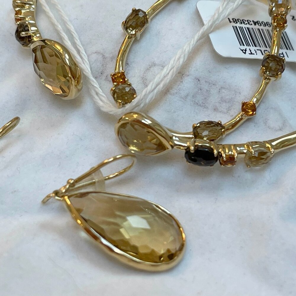 NWT Ippolita Rock Candy Citrine Smoky Quartz 18K Yellow Gold Bangle Size Small - Picture 9 of 9